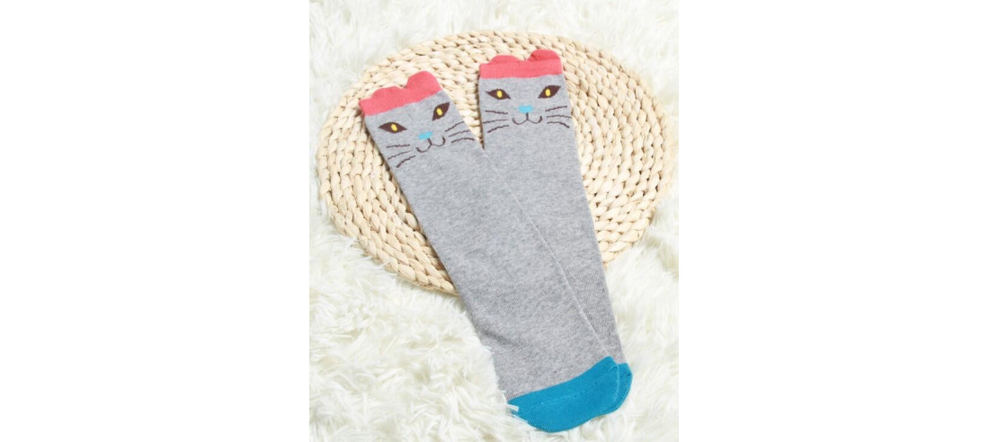 Chaussettes Chaton Gris rigolo détail