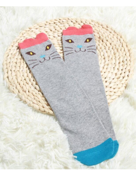 Chaussettes Chaton Gris rigolo détail
