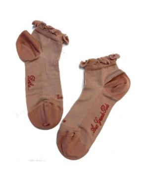 Socquette fines cotes en soie Berthe aux grands Pieds Rose