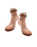 Socquettes  soie rose cotes et Frou Frou Berthe aux grands Pieds