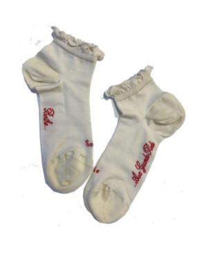 Socquettes  soie ivoire  à  cotes et Frou Frou Berthe aux grands Pieds