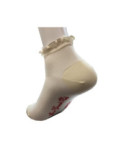 Socquettes  soie ivoire cotes et Frou Frou Berthe aux grands Pieds