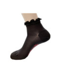 Socquette soie noir  a  cotes et Frou Frou Berthe aux grands Pieds