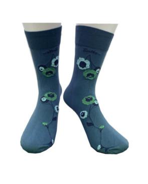 Chaussettes à Fleurs Berthe aux grands Pieds Lycra pétrole