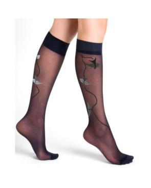 Mi-bas-lycra-marine-Oiseaux-antracithe-gris-Berthe-aux-grands-pieds