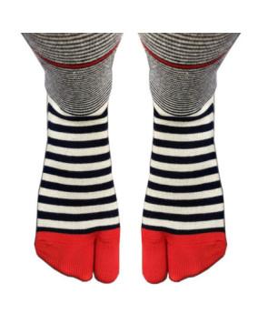 Chaussettes Japonaises Rayures Marinière BErthe aux grands Pieds avant