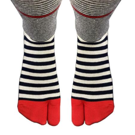Chaussettes Japonaises Rayures Marinière BErthe aux grands Pieds avant