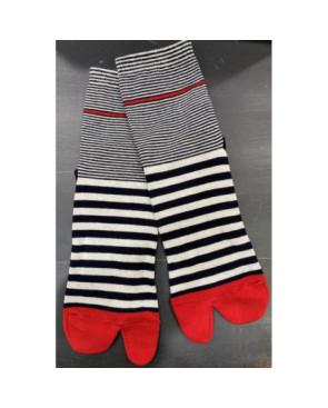  Chaussettes Japonaises Rayures Marinière BErthe aux grands Pieds dessus