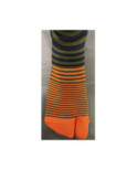 Chaussettes Japonaise Rayures kaki bleus orange Berthe aux grands Pieds