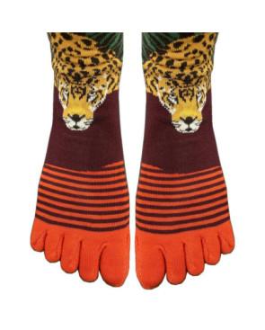 Chaussettes 5 doigts Jungle Léopard Berthe aux grands Pieds détail doigts