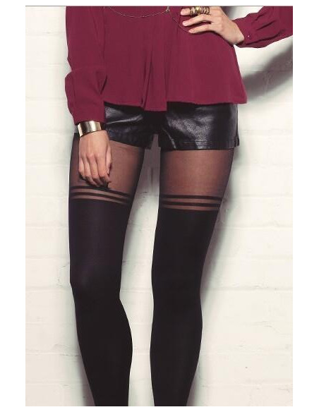 Collant  chic cuissarde à rayures