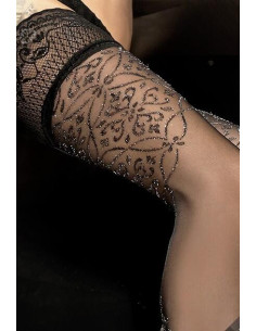 Bas jarretière orfévrerie lurex 2