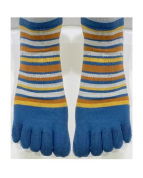 chaussettes-5-doigts-multi-rayures-bleu-coton-les-petits-caprices-pieds