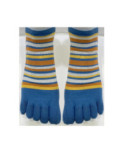 Chaussettes 5 doigts multi rayures bleu