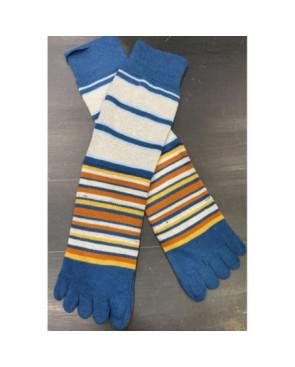 Chaussettes 5 doigts multi rayures bleu
