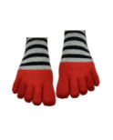 Chaussettes 5 doigts multi rayures noires grises