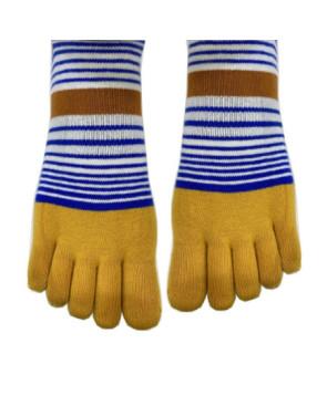chaussettes-5-doigts-multi-rayures-bleu-moutarde-coton-les-petits-caprices