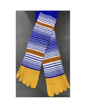 Chaussettes 5 doigts moutarde Multi rayures Bleues