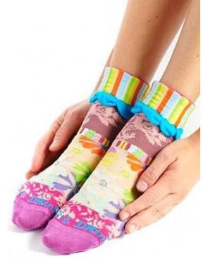 chaussettes-revers-dub-et-drino-coton-drin607-attractif-patchwork-fleuri-à-plat