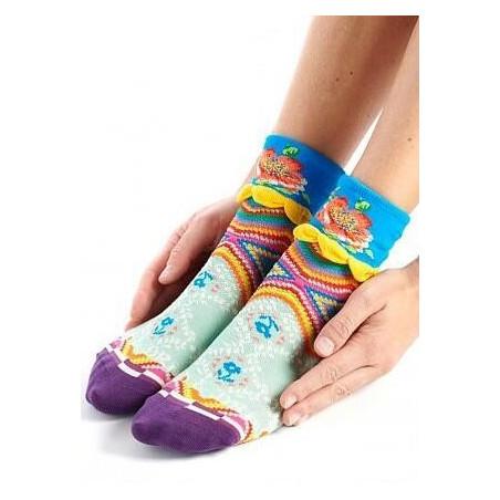 Chaussettes Revers Dub et Drino Aesthetic turquoise Fleuri