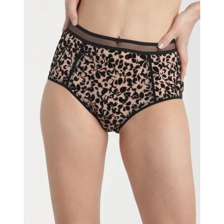 Dim-culotte--fleur-flocké-generous-effet-léopard