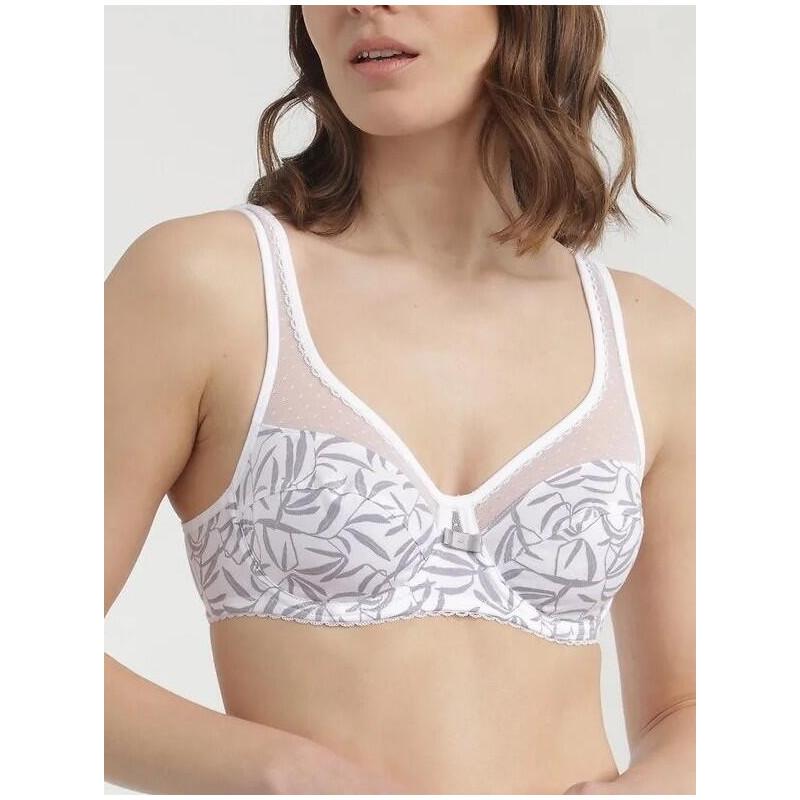 Soutien gorge Dim Generous coton bio Feuilles Pastel