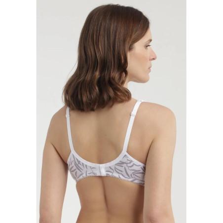 Soutien gorge Dim Generous coton bio Feuilles Pastel