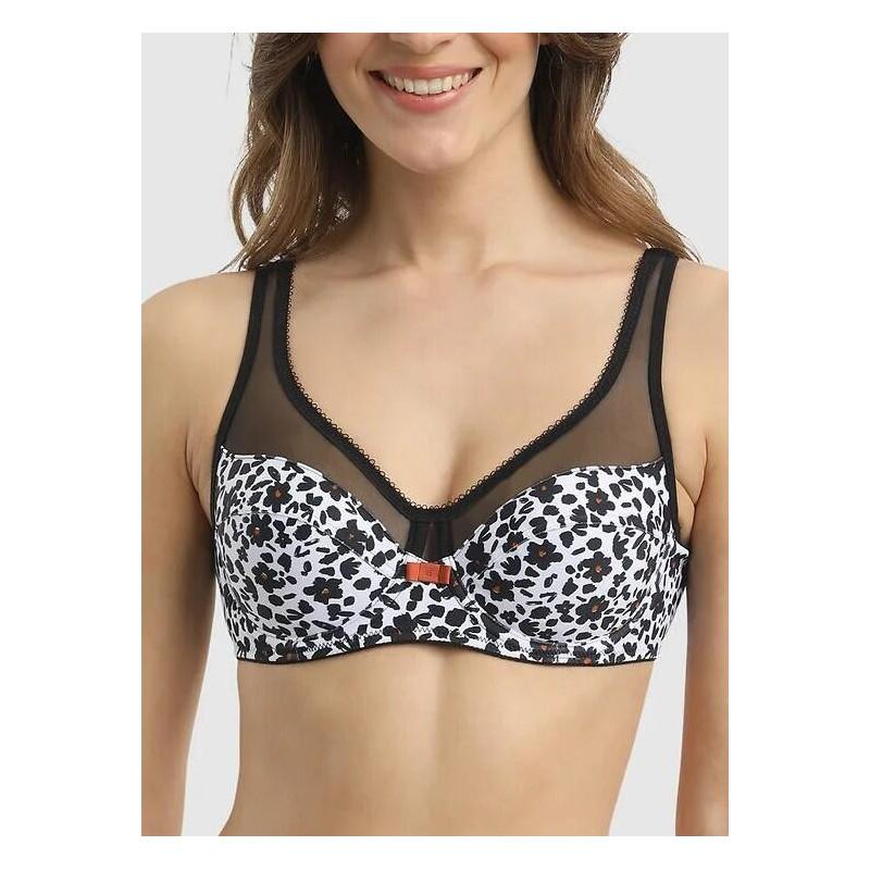 Soutien Gorge Dim Generous Imprimé Fleurs noires