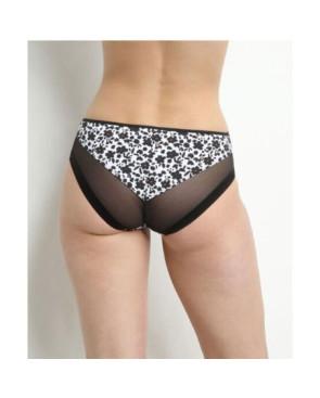 Slip Dim Generous imprimé Fleurs Noires