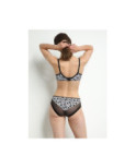 Slip Dim Generous imprimé Fleurs Noires