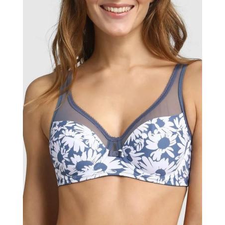 Dim-Soutien-gorge-generous-kaki-imprimé-fleuri-ciel-D3983-