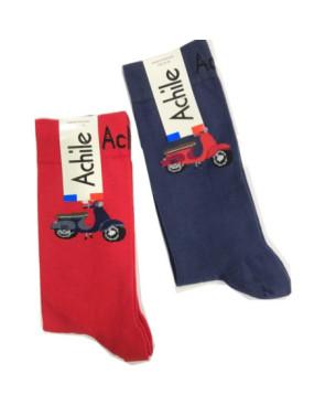 duo-de-chaussettes-achile-dolce-vita-rouges-bleues-scoot-vespa