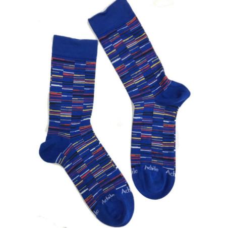 chaussettes-achile-bleu-Nottingham-a-plat