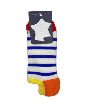Socquette-invisible-fil-d-ecosse-Perrin-Homme-rayures-blanc-multi-soleil