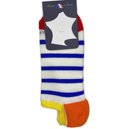 Socquette-invisible-fil-d-ecosse-Perrin-Homme-rayures-blanc-multi-soleil