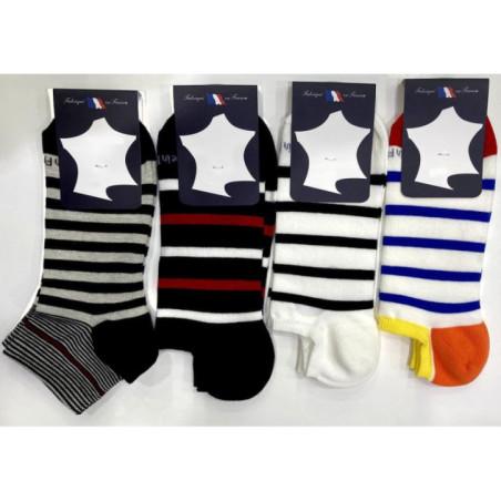 Assortiment-de-4-paires-Socquette-fil-d-ecosse-Perrin-Homme-rayures-mariner-a-plat