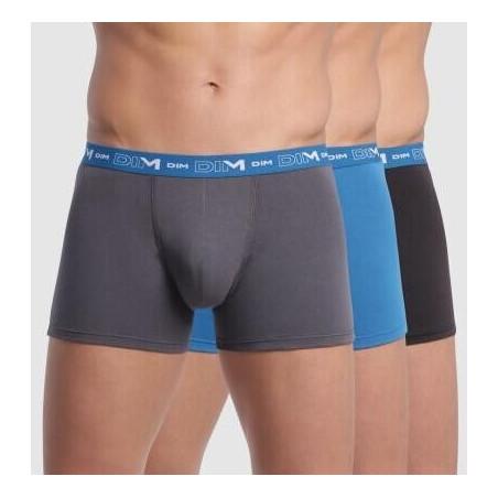 LOT-de-3-boxers-dim-coton-stretch-noir-turquoise-antracithe