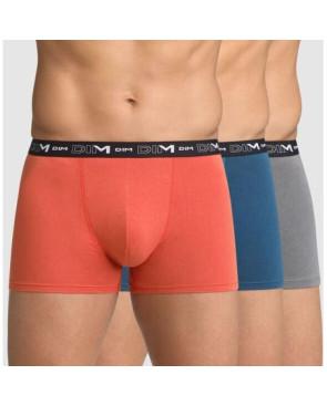 LOT-de-3-boxers-dim-coton-stretch-gris-bleu-orange