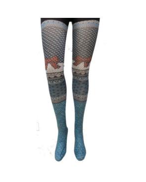 Collant-opaque-imprimé-kaliedoscope-pois-et-ruban