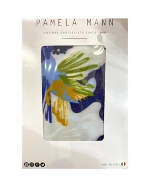 Collant imprimé dahlia bleu Pamela Mann