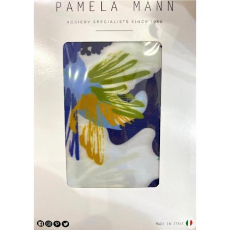 Collant imprimé dahlia bleu Pamela Mann