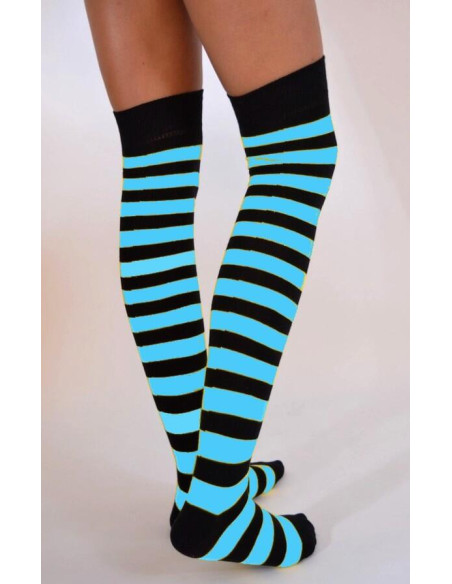 Jambières Macahel rayures noires et turquoise