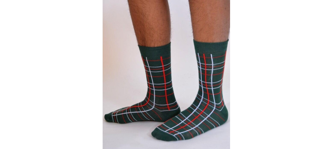 chaussettes Macahel hom Ecossaises vertes