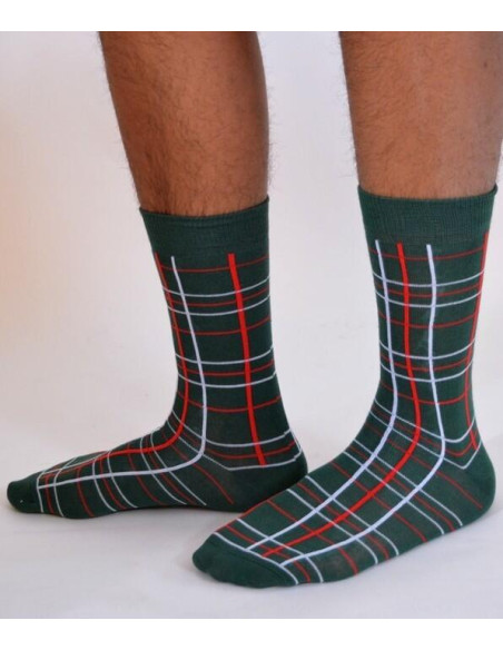 chaussettes Macahel hom Ecossaises vertes