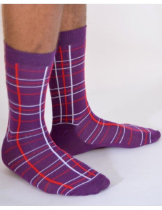 chaussettes Macahel hom Ecossaises violet 2