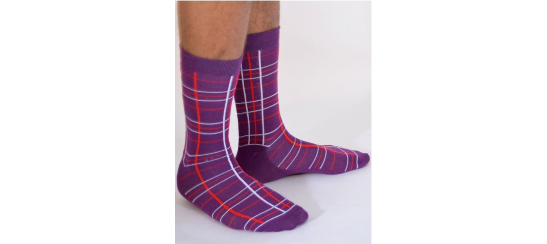 chaussettes Macahel hom Ecossaises violet