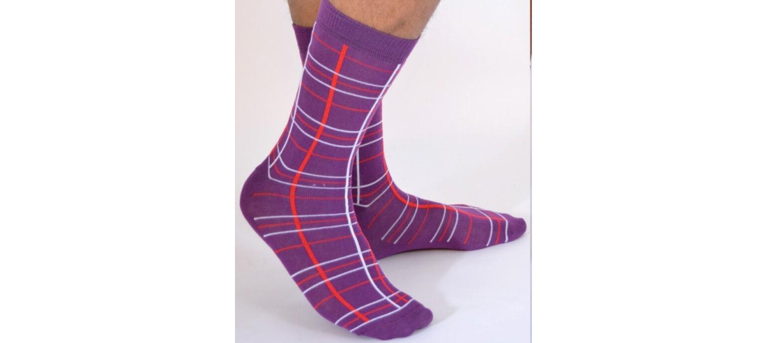chaussettes Macahel hom Ecossaises violet
