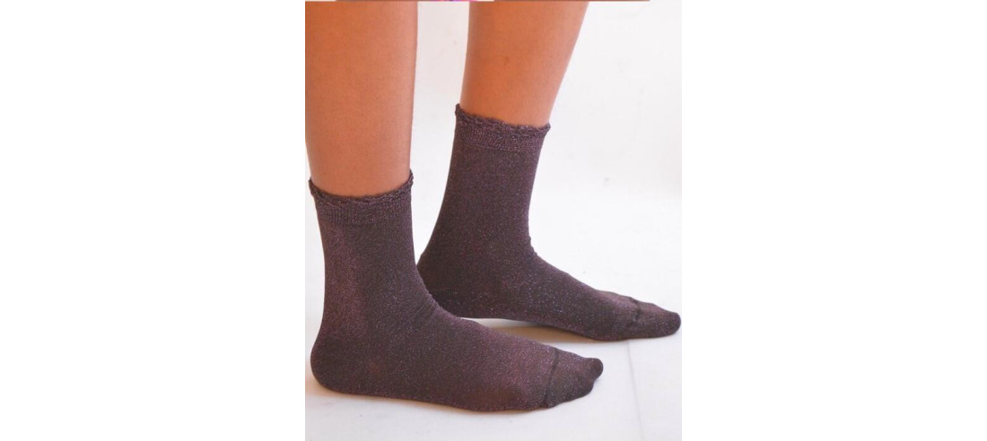 Fines chaussettes lurex violine