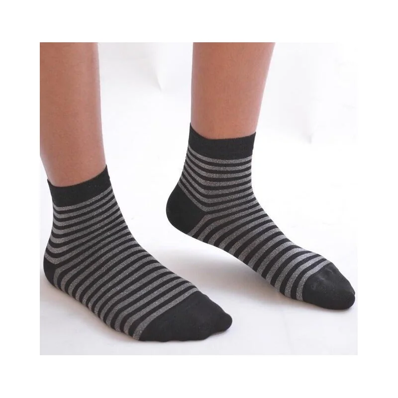 chaussettes lurex rayures argenté