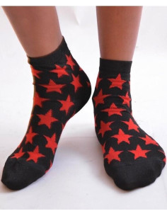 Chaussettes lurex étoiles Rouge